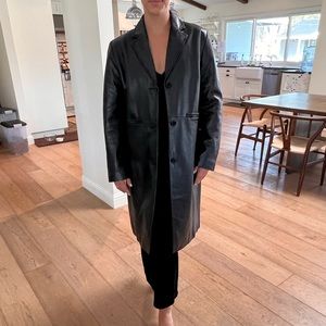 Brand NEW along leather vintage Liz coat